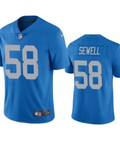 Detroit Lions #58 Penei Sewell Blue Throwback Stitched NFL Vapor Untouchable Limited Jersey
