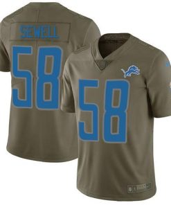 Detroit Lions #58 Penei Sewell Olive Stitched NFL Limited 2017 Salute To Service Jersey