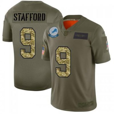 Detroit Lions #9 Matthew Stafford Nike 2019 Olive Camo Salute To Service Limited NFL Jersey