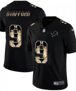 Detroit Lions #9 Matthew Stafford Carbon Black Vapor Statue Of Liberty Limited NFL Jersey