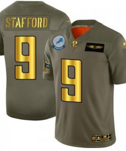 Detroit Lions #9 Matthew Stafford NFL Nike Olive Gold 2019 Salute to Service Limited Jersey