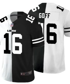 Detroit Lions #16 Jared Goff Black V White Peace Split Nike Vapor Untouchable Limited NFL Jersey