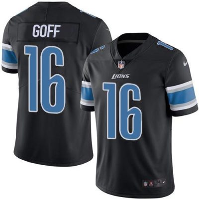 Detroit Lions #16 Jared Goff Black Stitched NFL Limited Rush Jersey