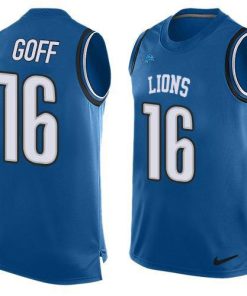 Detroit Lions #16 Jared Goff Blue Team Color Stitched NFL Limited Tank Top Jersey