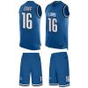 Detroit Lions #16 Jared Goff Blue Team Color Stitched NFL Limited Tank Top Suit Jersey