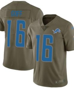 Detroit Lions #16 Jared Goff Olive Stitched NFL Limited 2017 Salute To Service Jersey