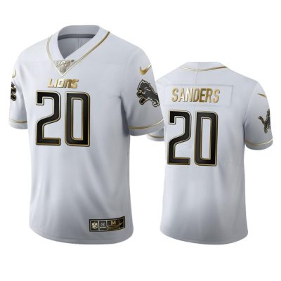 Detroit Lions #20 Barry Sanders Nike White Golden Edition Vapor Limited NFL 100 Jersey