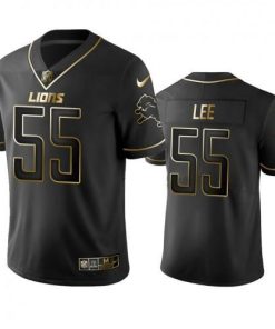 Detroit Lions #55 Eric Lee Stitched NFL Vapor Untouchable Limited Black Golden Jersey