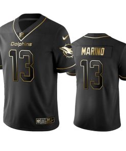Dolphins #13 Dan Marino Stitched NFL Vapor Untouchable Limited Black Golden Jersey