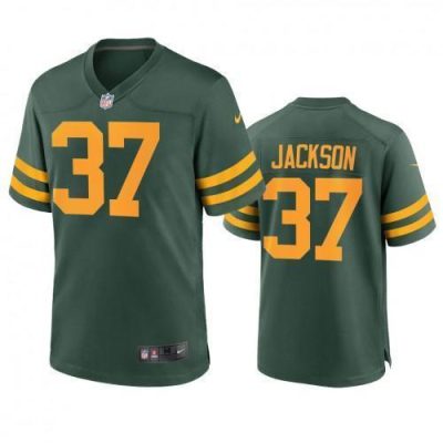 Green Bay Packers #37 Josh Jackson Nike Alternate Game Player Jersey - Green