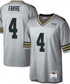 Green Bay Packers #4 Brett Favre Mitchell & Ness 100 Retired Player Platinum Jersey