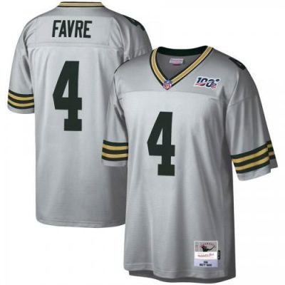 Green Bay Packers #4 Brett Favre Mitchell & Ness 100 Retired Player Platinum Jersey