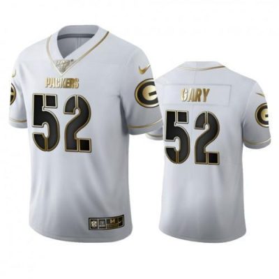 Green Bay Packers #52 Rashan Gary Nike White Golden Edition Vapor 100 Jersey