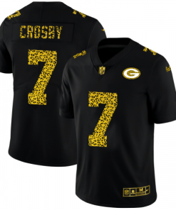 Green Bay Packers #7 Mason Crosby Nike Leopard Print Fashion Vapor Jersey Black