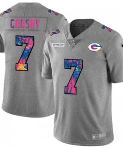 Green Bay Packers #7 Mason Crosby Nike Multi-Color 2020 Crucial Catch Jersey Greyheather