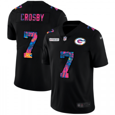 Green Bay Packers #7 Mason Crosby Nike Multi-Color Black 2020 Crucial Catch Vapor Untouchable Limited Jersey