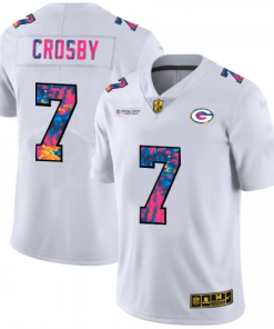 Green Bay Packers #7 Mason Crosby White Nike Multi-Color 2020 Crucial Catch Jersey