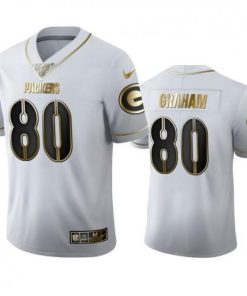 Green Bay Packers #80 Jimmy Graham Nike White Golden Edition Vapor 100 Jersey