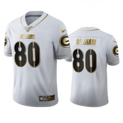 Green Bay Packers #80 Jimmy Graham Nike White Golden Edition Vapor 100 Jersey