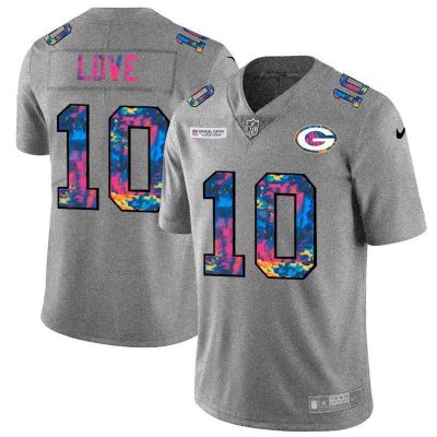 Green Bay Packers #10 Jordan Love Nike Multi-Color 2020 Crucial Catch Jersey Greyheather