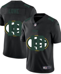 Green Bay Packers #10 Jordan Love Nike Team Logo Dual Overlap Jersey Black
