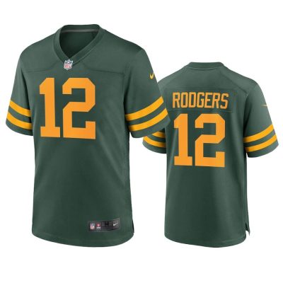 Green Bay Packers #12 Aaron Rodgers Nike Alternate Game Player Jersey - Green