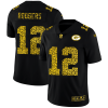 Green Bay Packers #12 Aaron Rodgers Nike Leopard Print Fashion Vapor Jersey Black