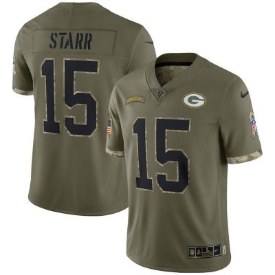 Green Bay Packers #15 Bart Starr Nike 2022 Salute To Service Limited Jersey - Olive
