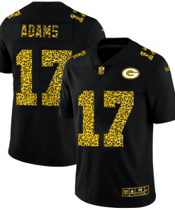 Green Bay Packers #17 Davante Adams Nike Leopard Print Fashion Vapor Jersey Black