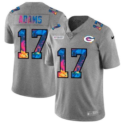Green Bay Packers #17 Davante Adams Nike Multi-Color 2020 Crucial Catch Jersey Greyheather