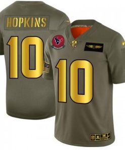 Houston Houston Texans #10 DeAndre Hopkins NFL Nike Olive Gold 2019 Salute to Service Limited Jersey
