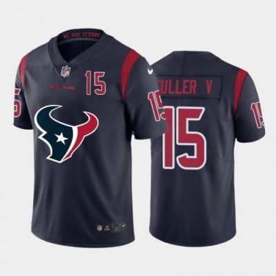 Houston Houston Texans #15 Will Fuller Navy Blue Nike Big Team Logo Player Vapor Jersey
