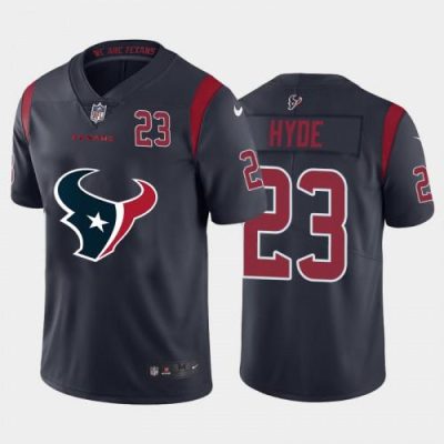Houston Houston Texans #23 Carlos Hyde Navy Blue Nike Big Team Logo Player Vapor Jersey