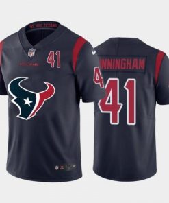 Houston Houston Texans #41 Zach Cunningham Navy Blue Nike Big Team Logo Player Vapor Jersey