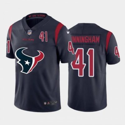 Houston Houston Texans #41 Zach Cunningham Navy Blue Nike Big Team Logo Player Vapor Jersey