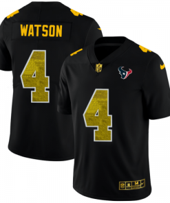 Houston Houston Texans #4 Deshaun Watson Black Nike Golden Sequin Vapor Jersey