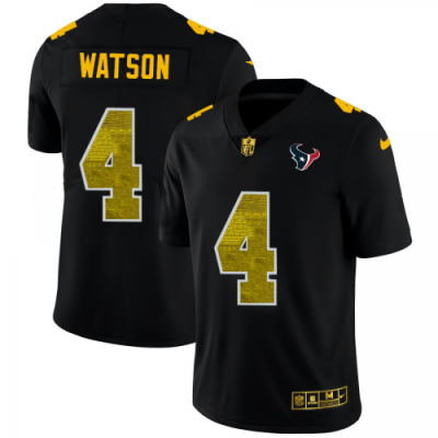 Houston Houston Texans #4 Deshaun Watson Black Nike Golden Sequin Vapor Jersey