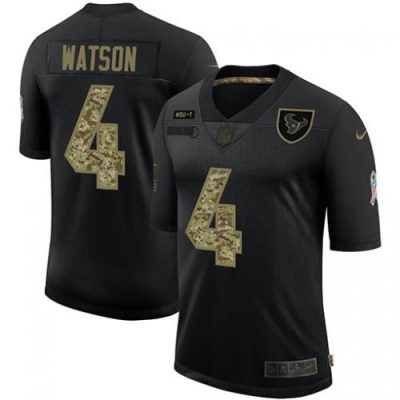 Houston Houston Texans #4 Deshaun Watson Nike 2020 Salute To Service Camo Jersey Black