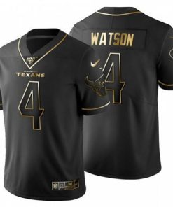 Houston Houston Texans #4 Deshaun Watson Nike Black Golden 100 Jersey