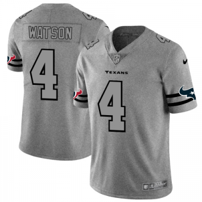Houston Houston Texans #4 Deshaun Watson Nike Gray Gridiron II Vapor Untouchable Jersey