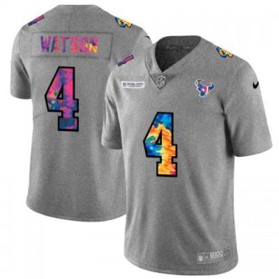 Houston Houston Texans #4 Deshaun Watson Nike Multi-Color 2020 NFL Crucial Catch NFL Jersey Greyheather