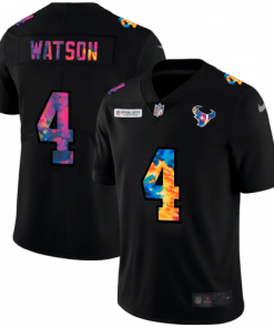 Houston Houston Texans #4 Deshaun Watson Nike Multi-Color Black 2020 NFL Crucial Catch Vapor Untouchable Limited Jersey