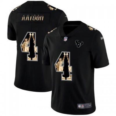 Houston Houston Texans #4 Deshaun Watson Carbon Black Vapor Statue Of Liberty Jersey