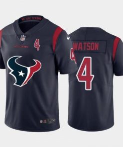 Houston Houston Texans #4 Deshaun Watson Navy Blue Nike Big Team Logo Player Vapor Jersey