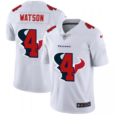 Houston Houston Texans #4 Deshaun Watson White Nike Team Logo Dual Overlap Jersey