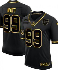 Houston Houston Texans #99 J.J. Watt Nike 2020 Salute To Service Golden Jersey Black
