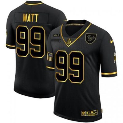 Houston Houston Texans #99 J.J. Watt Nike 2020 Salute To Service Golden Jersey Black