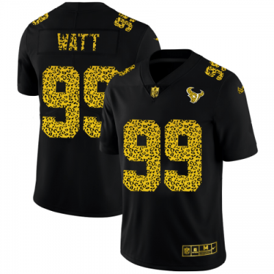Houston Houston Texans #99 J.J. Watt Nike Leopard Print Fashion Vapor Jersey Black