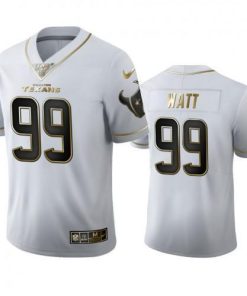 Houston Houston Texans #99 J.J. Watt Nike White Golden Edition Vapor 100 Jersey