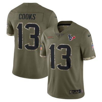 Houston Texans #13 Brandin Cooks Nike 2022 Salute To Service Limited Jersey - Olive